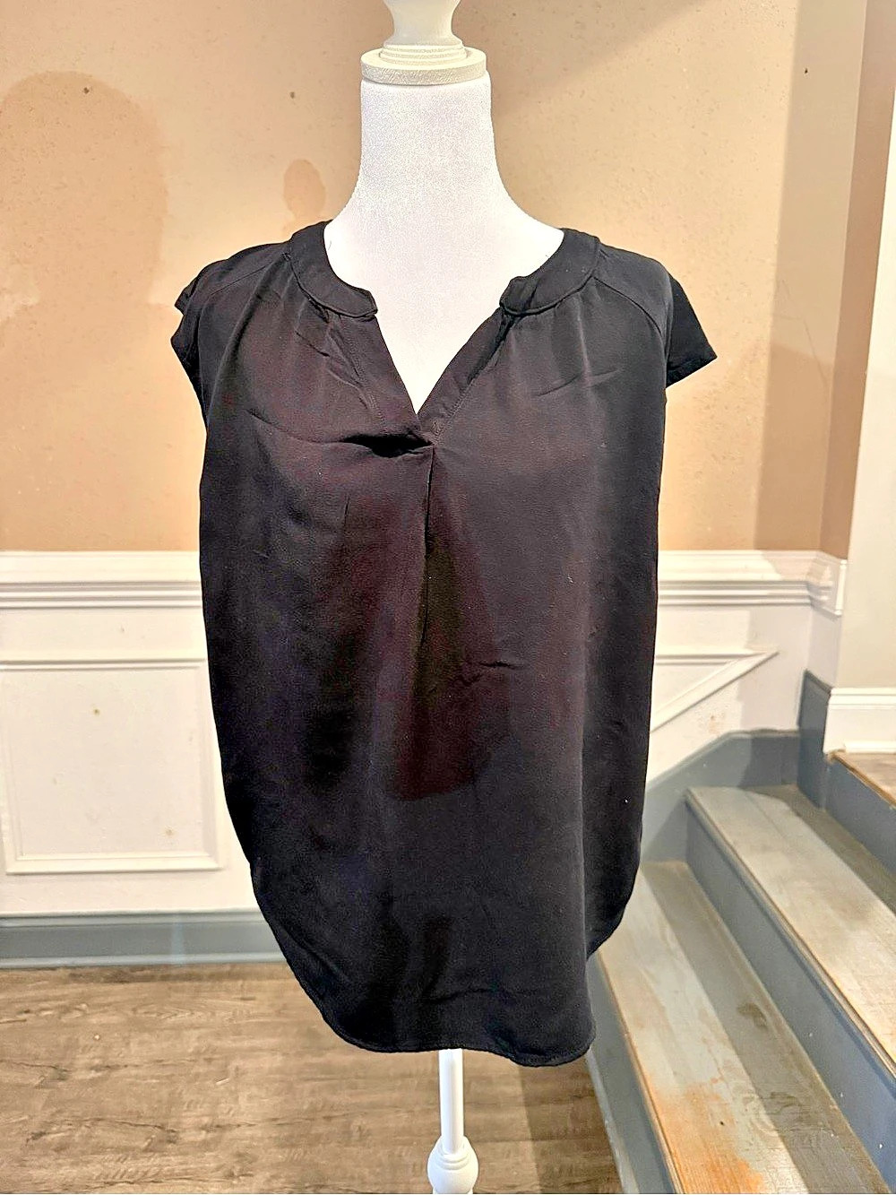 SHEIN Black Maternity Tie Waist Blouse